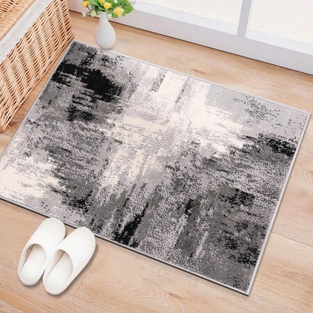World Rug Gallery Bari Contemporary Abstract Art Area Rug 2'x3' Black 4055BLACK2X3